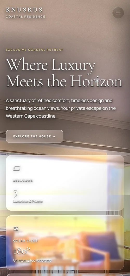 Knusrus website preview on mobile