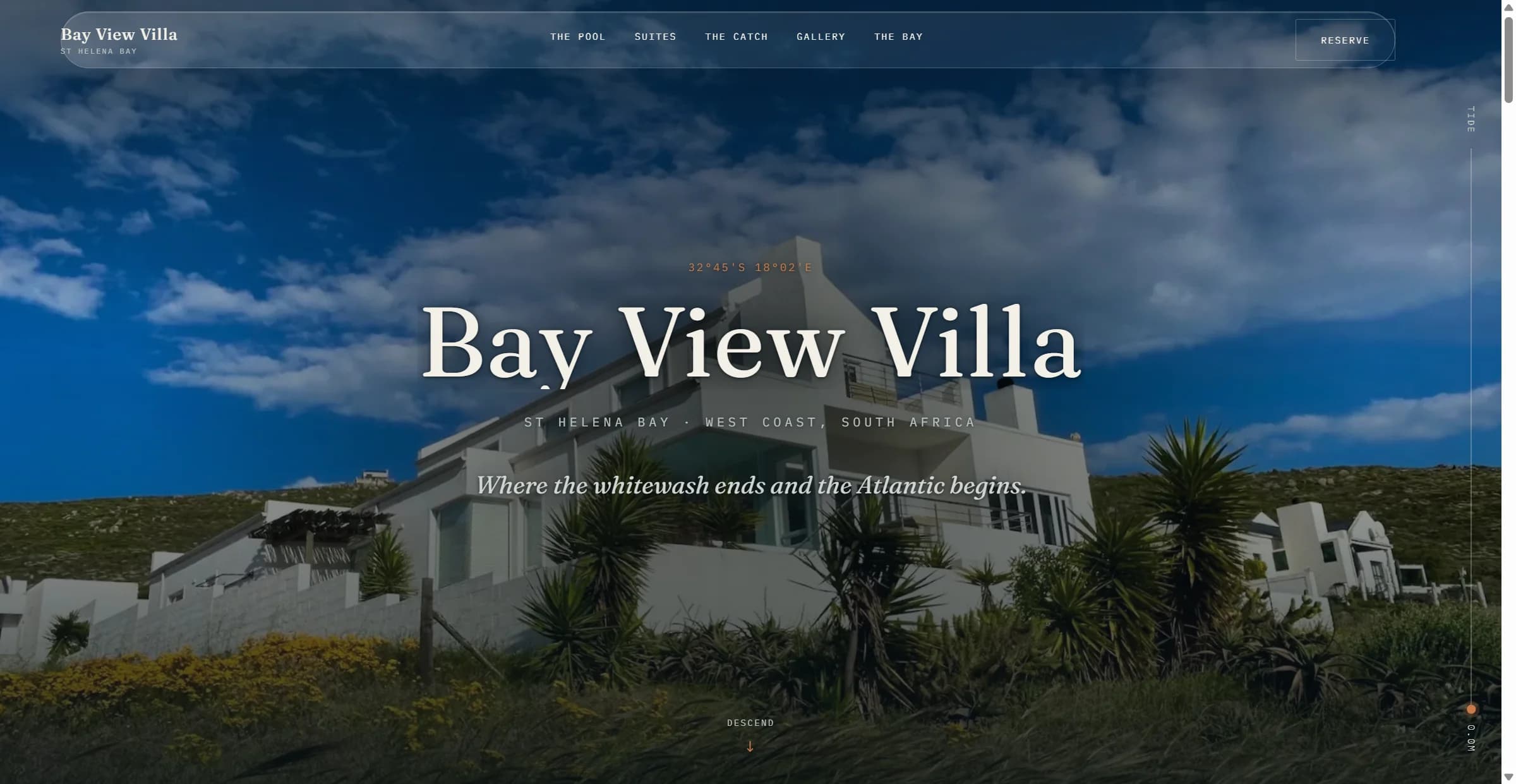 Bay View Villa website preview