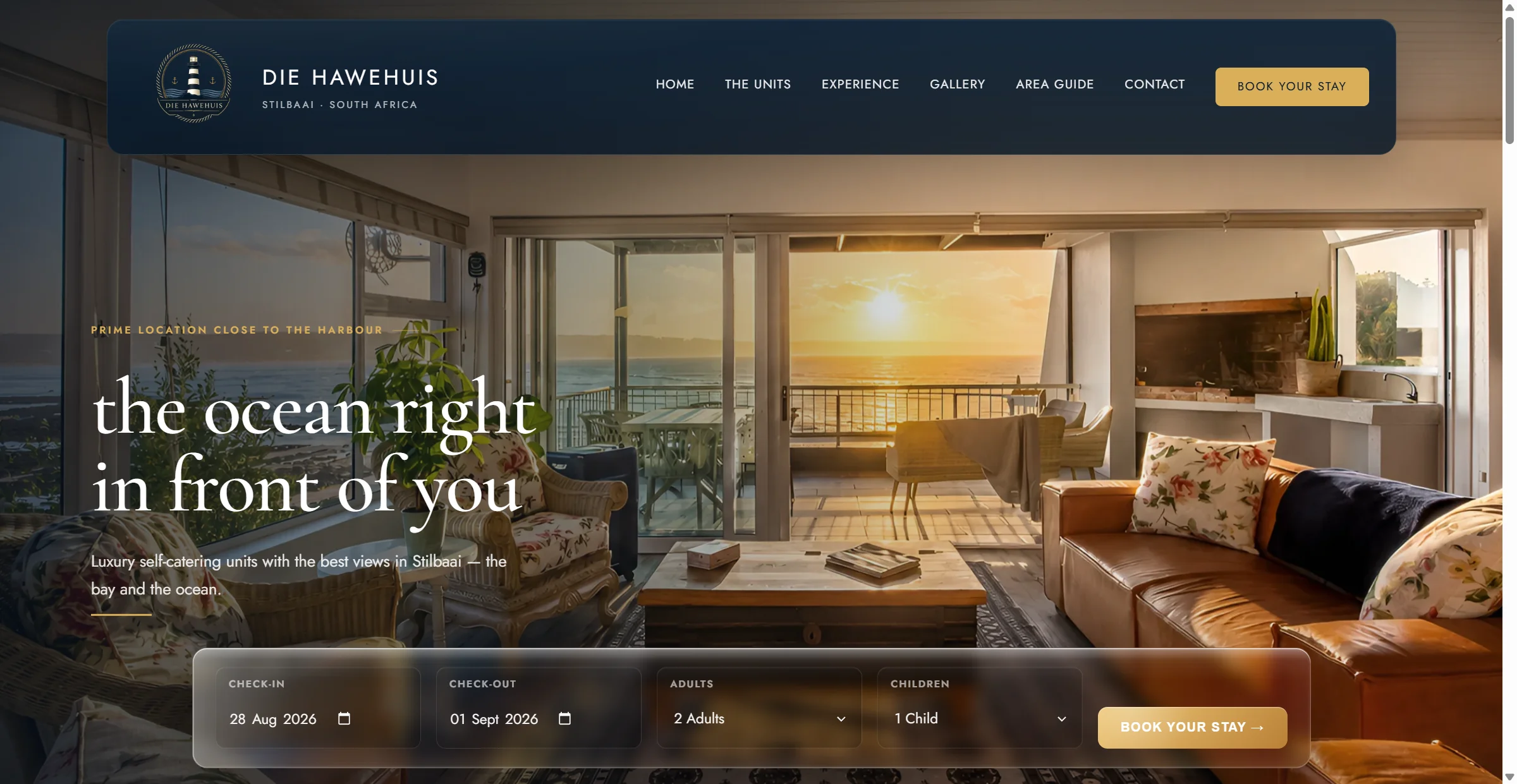 Die Hawehuis website preview